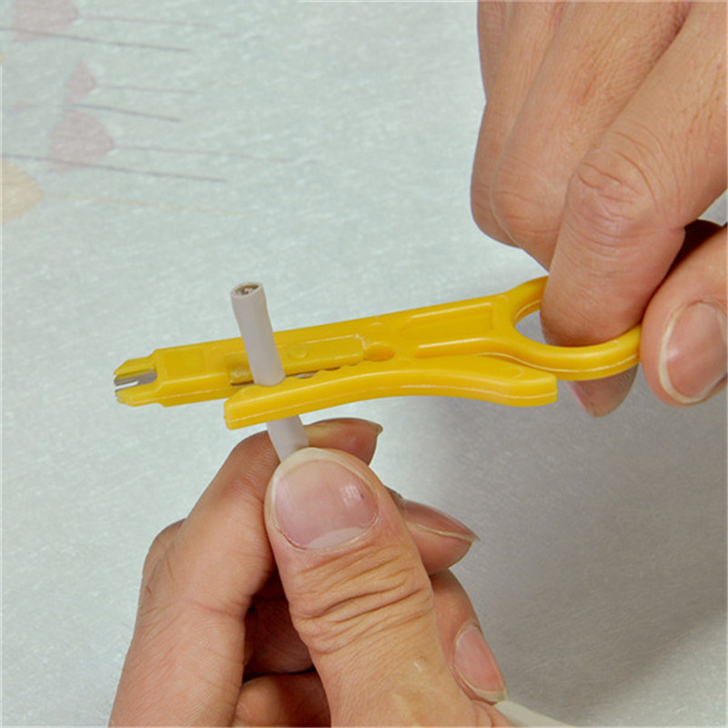 黄色剥线刀简易型实用工具剥线电话线网线打线刀小卡线刀打线刀
