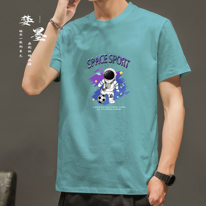 NASA短袖t恤男士纯棉潮牌2022夏季新款半袖男款宽松ins体恤衫衣服