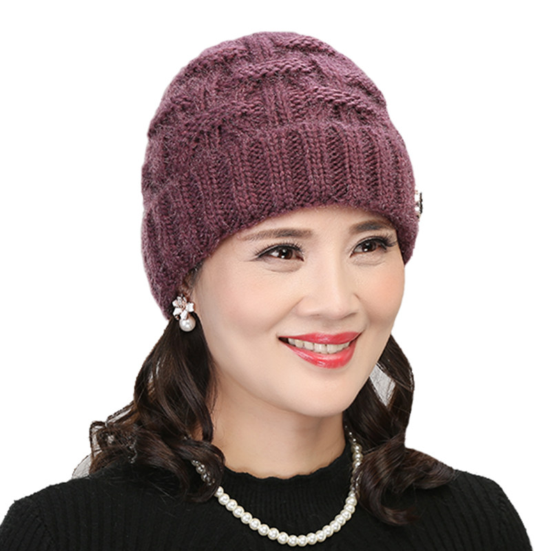 冬季妈妈帽子奶奶帽秋冬天老年人女士加绒加厚帽子