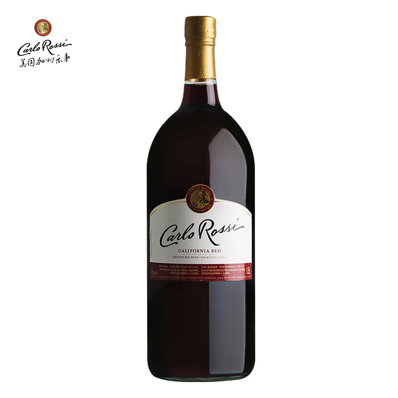 12度carlo rossi加州乐事1.5l柔顺红葡萄酒美国原装进口大瓶红酒