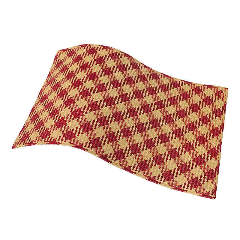 枕头席草草席广东肇庆手工编织蒲草花席枕片凉席