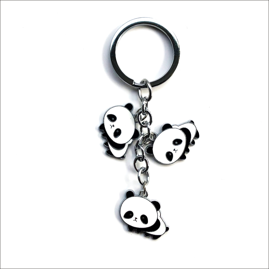 金属熊猫钥匙扣可爱包包挂件钥匙链四川成都旅游纪念品中国风礼物