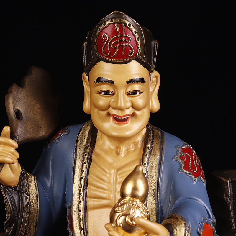 典藏纯铜活佛济公神像降龙罗汉尊者佛像济癫摆件