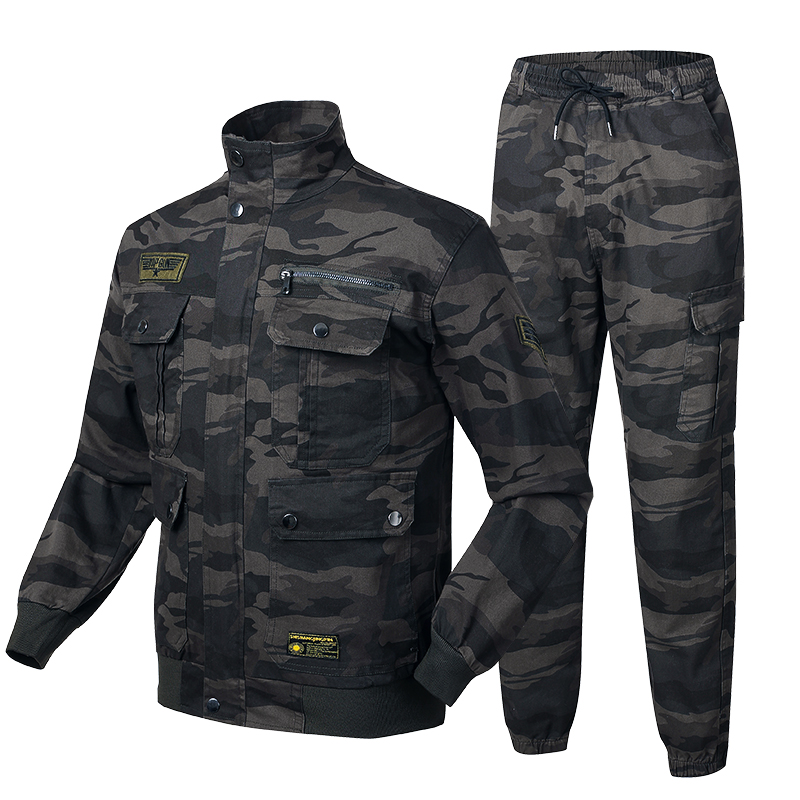 正版纯棉迷彩服套装男女春秋秋冬季中国新式训作作训外套