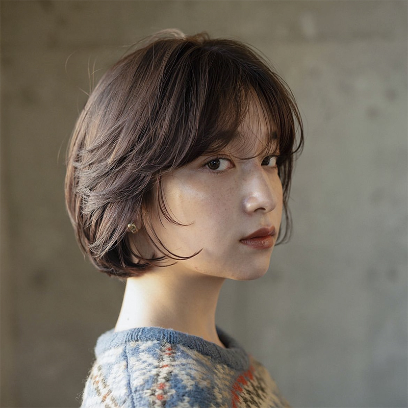 染町摩卡巧克力染发深咖棕乖温柔白发自然色自己彩染