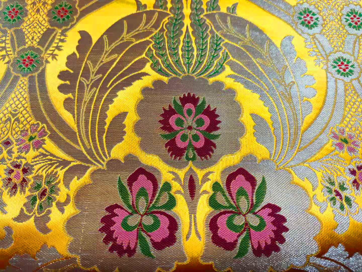 藏式麦穗穗花型锦缎布料佛堂装饰用品支持定制结缘海绵垫