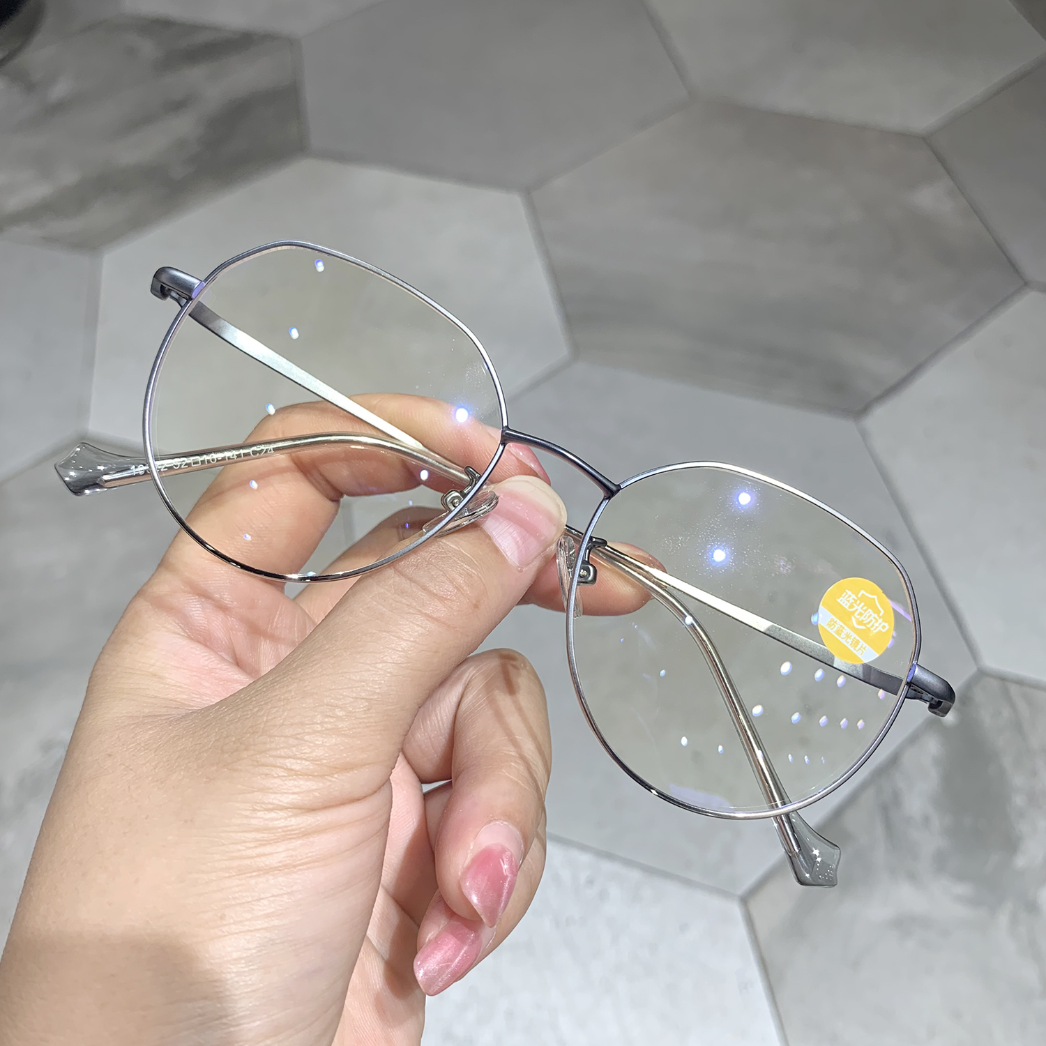 蓝光疲劳防辐射椭圆形眼镜镜框近视女可度数平光防蓝光镜