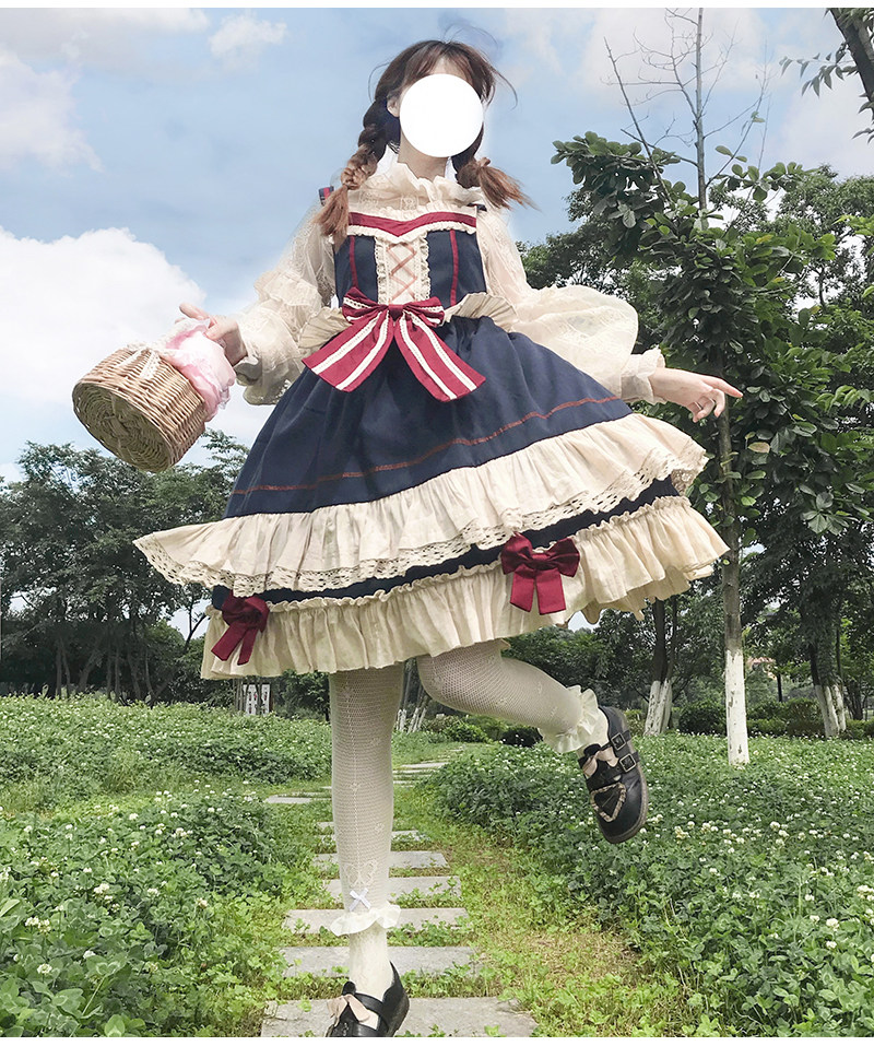 原创设计轻lo洛丽塔lolita 初恋白雪姬jsk日常吊带洋装连衣裙