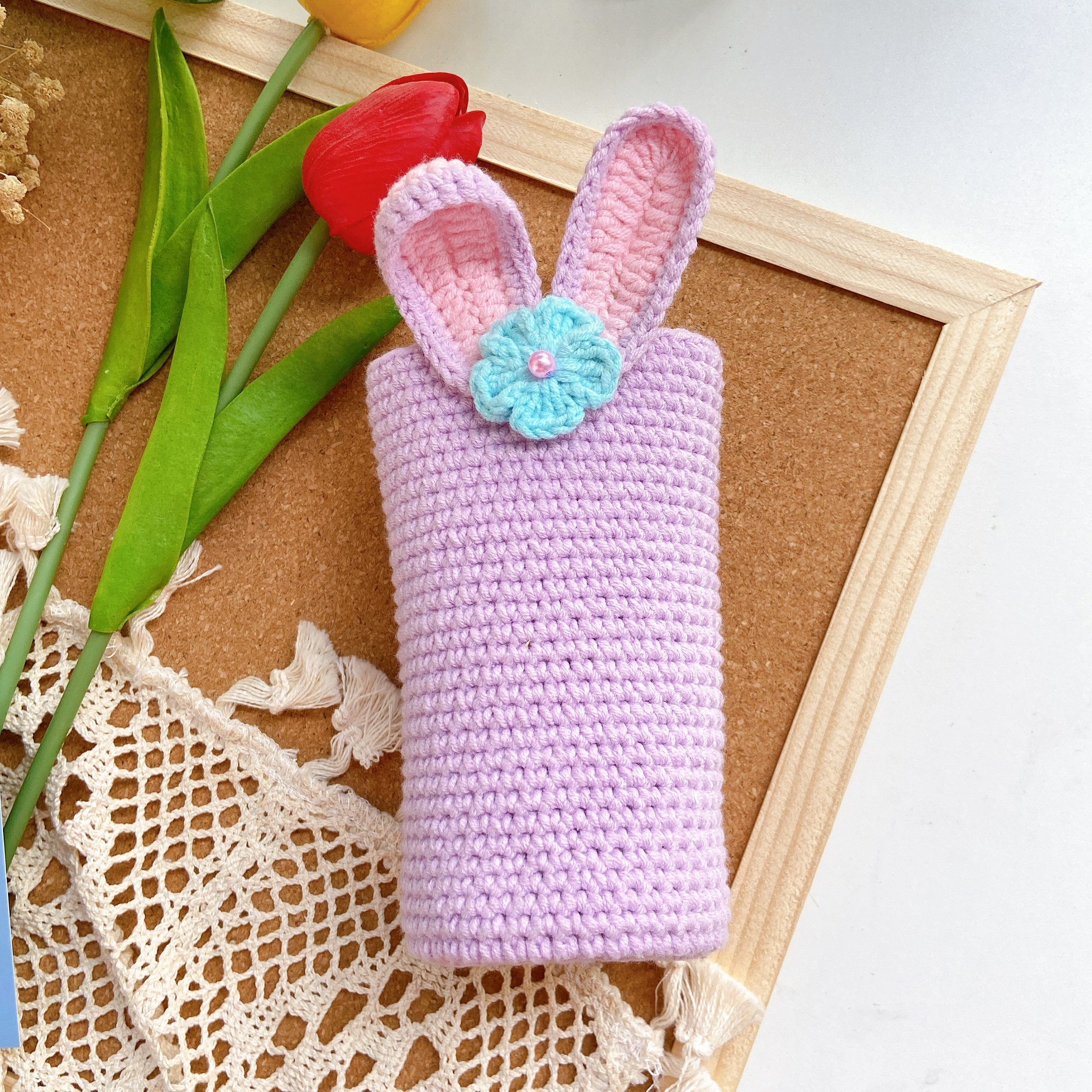 毛线钩针水杯手工材料包手工杯套白雪防烫制作毛线