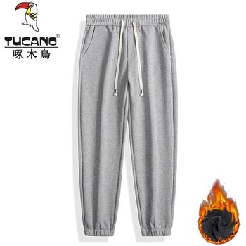 Woodpecker sweatpants ຜູ້ຊາຍລະດູໃບໄມ້ປົ່ງແລະດູໃບໄມ້ລົ່ນໃຫມ່ heavyweight loose casual plus velvet thickening leggings ຂະຫນາດຂະຫນາດໃຫຍ່ກິລາ pants ຂາຂະຫນາດນ້ອຍ trendy