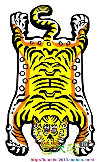 现货pantheratigris老虎虎皮霸气地毯客厅地垫坐垫地毯