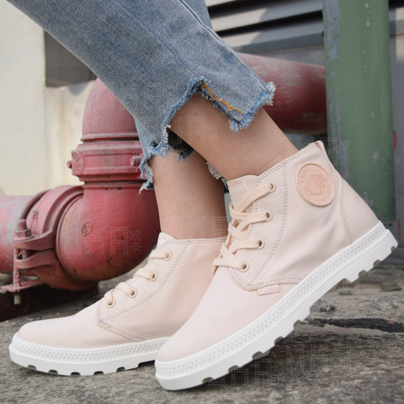 palladium女鞋帆布布鞋夏季新品系带美国休闲小白鞋高帮鞋