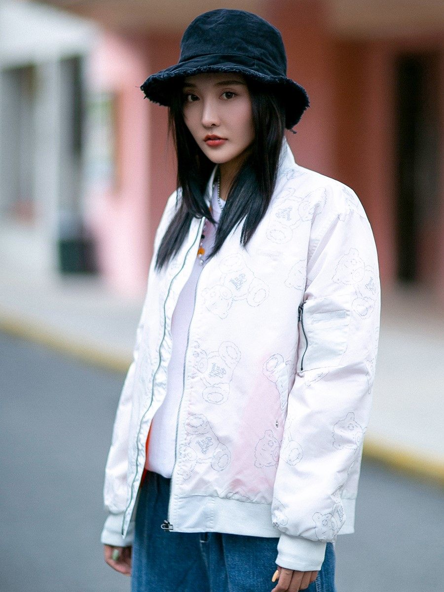 prankkiss李予诺潮牌秋冬小熊ma1飞行普通外套