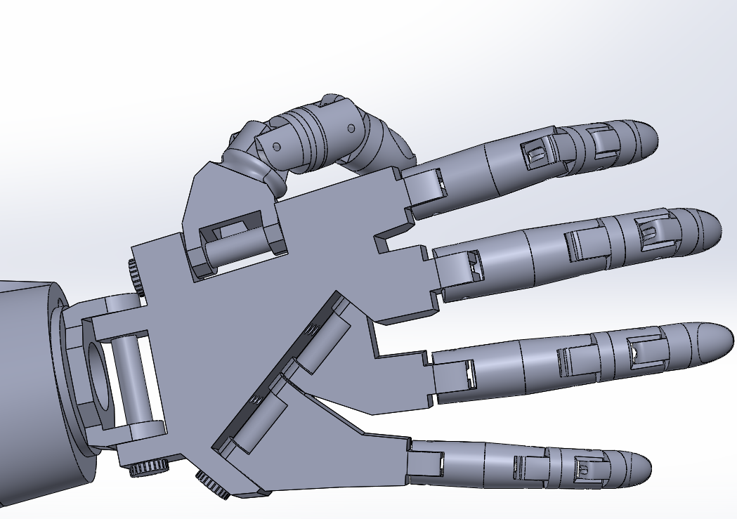 仿生机器人手臂手掌设计三维模型3d图纸solidworks设计素材
