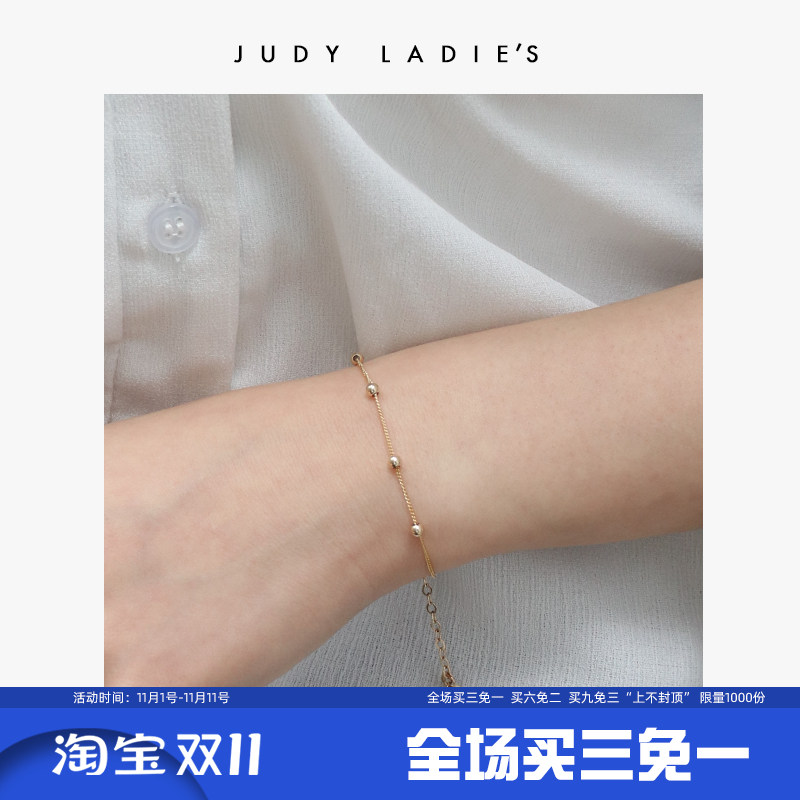 judy原创小众设计 美国14K包金手链 女  ins极简chic风手链闺蜜
