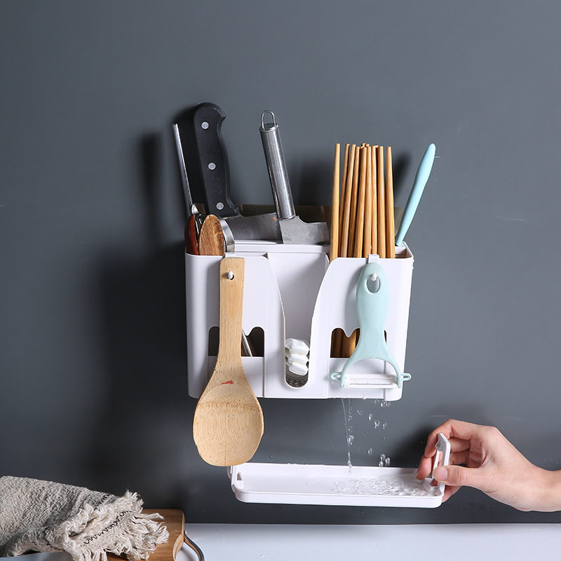 抖音同款实用神器日用品百货挂式筷子笼筒创意厨房工具沥水筷子笼