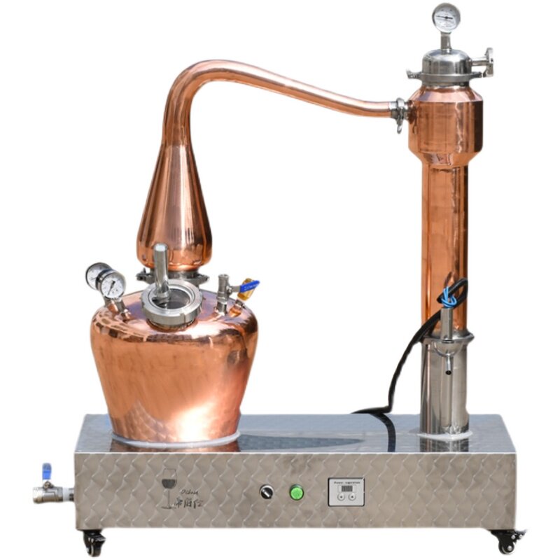 帝伯仕威士忌白兰地小型蒸馏器精油酿酒机10升苏格兰紫铜滤酒器