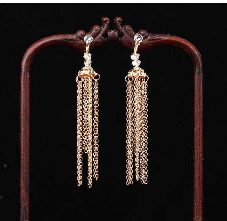 新娘耳环中式古典古风古装秀禾耳夹结婚敬酒耳夹