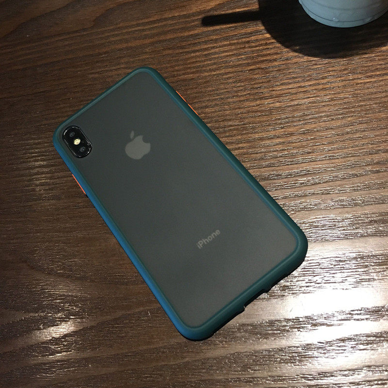 撞色按键iphonexsmax手机机壳墨绿色苹果全包手机保护套