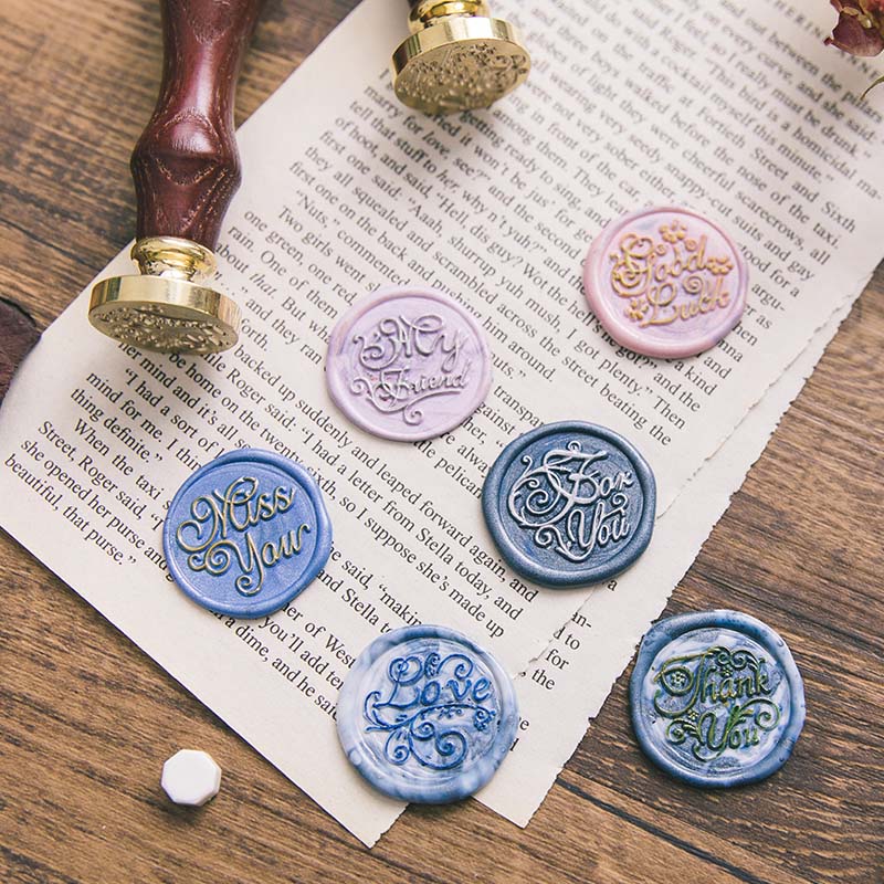 印章当然文艺复古火漆英文花体祝福语手帐信封成品印章