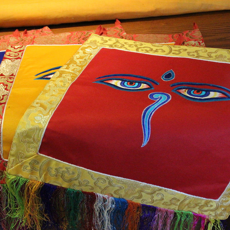 尼泊尔手工刺绣佛堂装饰挂幅佛眼图案其他