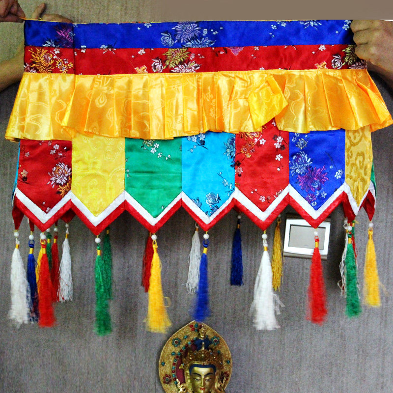 佛堂藏传佛教装饰藏式布料挂饰天棚顶棚伞盖幡盖佛教工艺品