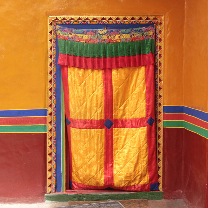 藏式门帘纯棉加厚布料佛堂居家装饰寺院防寒手工佛教工艺品