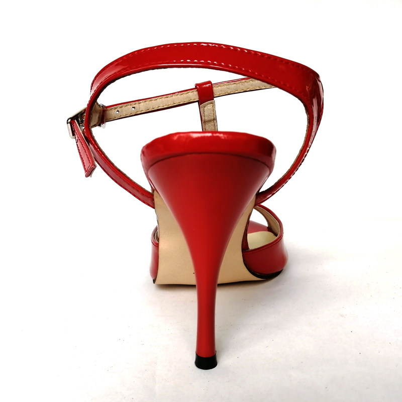 专业纯手工制作女士硬底羊皮红色性感阿根廷探戈salsa摩登舞鞋