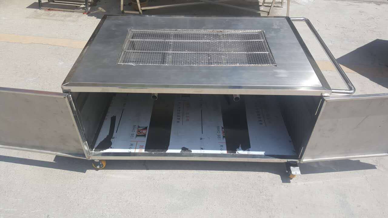 木炭不锈钢烧烤烤小豆腐洋芋土豆桌架手推车轮子烧烤车