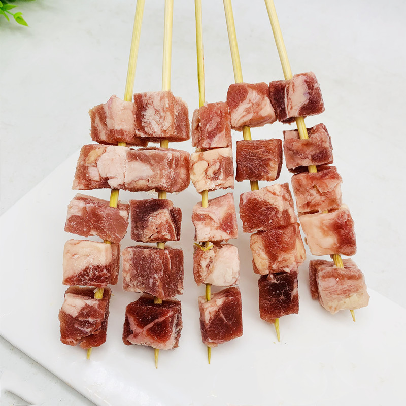 粒串牛肉雪花牛仔20串10包冷冻半成品烧烤铁板牛丸