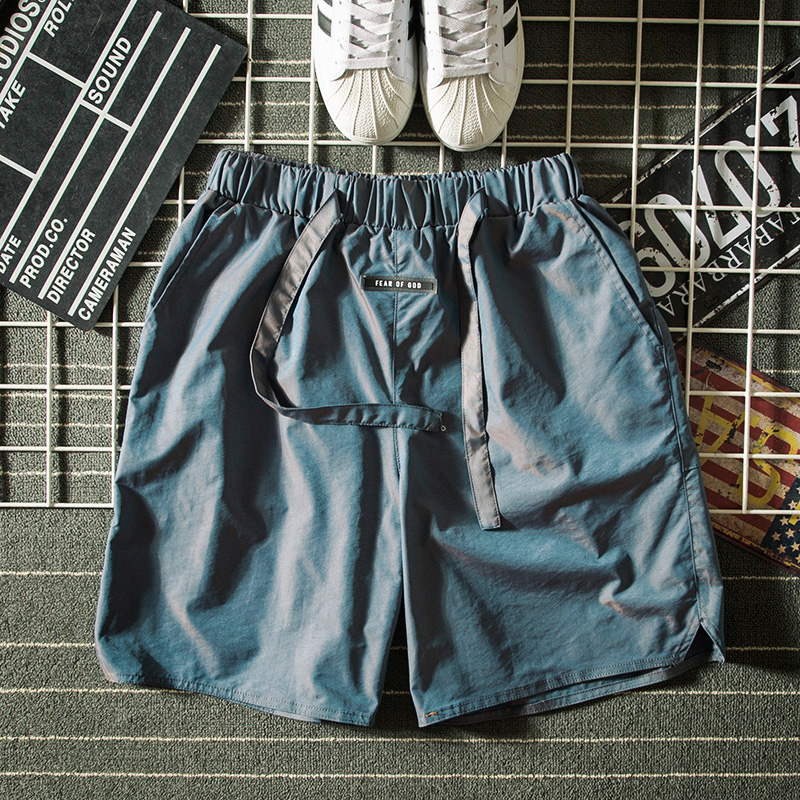 夏天休闲纯色工装短裤男欧美潮牌炫彩色20SS百搭宽松直筒五分裤子