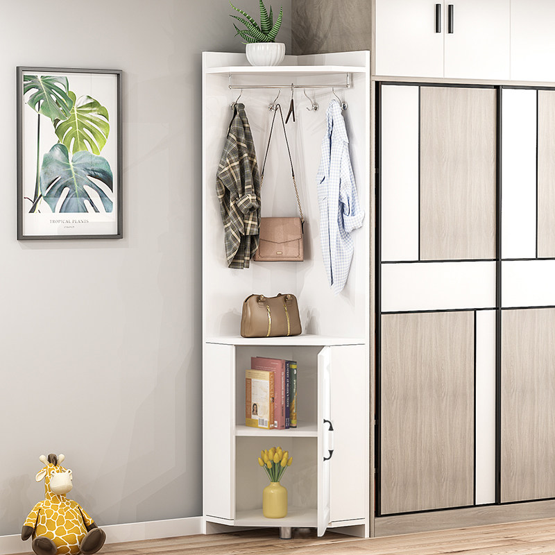 衣架角柜转角衣柜衣帽架挂衣衣橱墙角拐角三角衣帽架