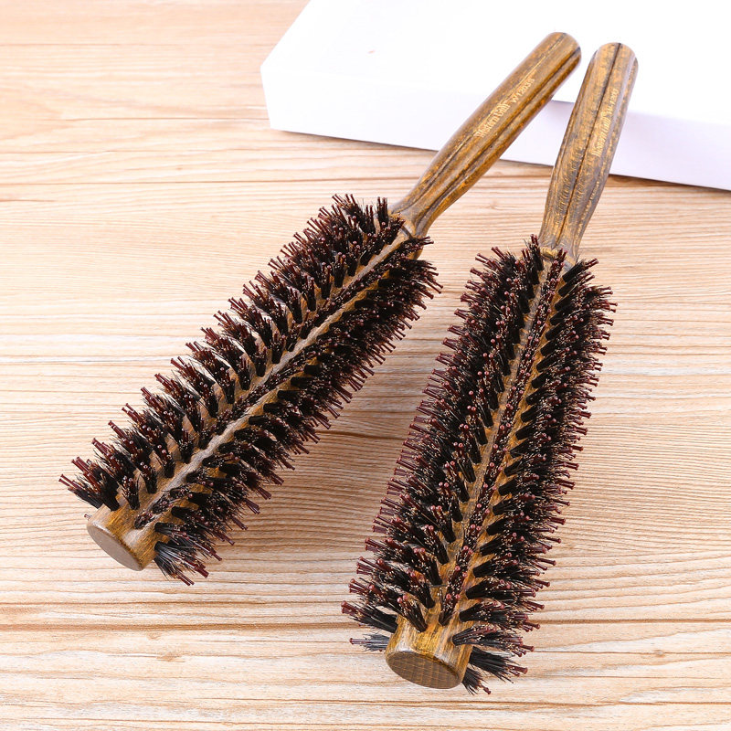 梳子卷发梳猪鬃毛内扣圆筒卷梳发廊专业头发梳子