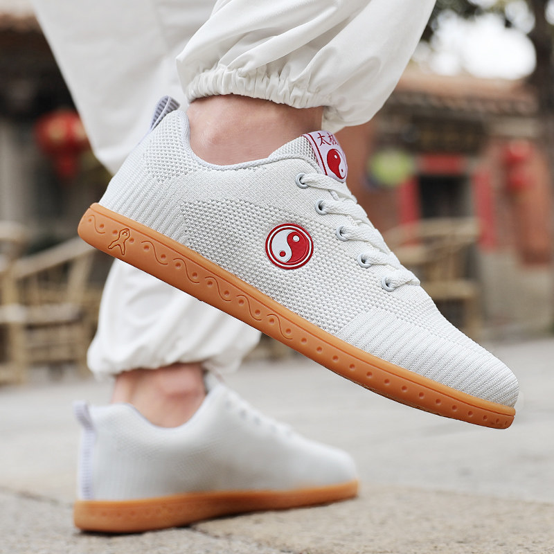 太极夏季透气网面灰色牛筋太极拳运动布鞋武术太极鞋