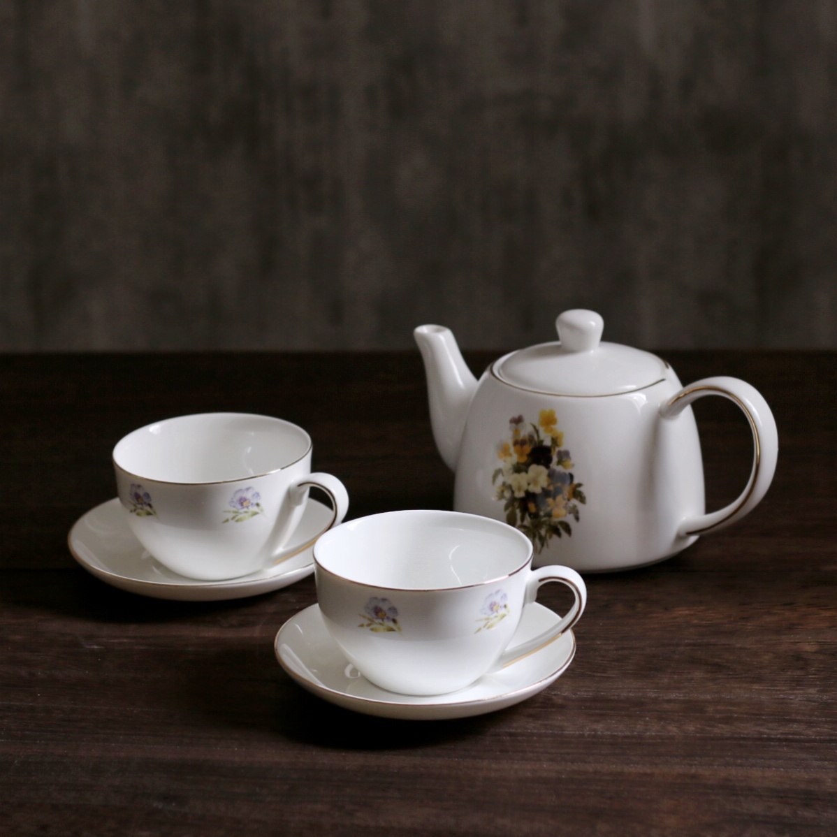 梦田良品法式复古田园玫瑰花描金陶瓷手绘下午茶茶壶