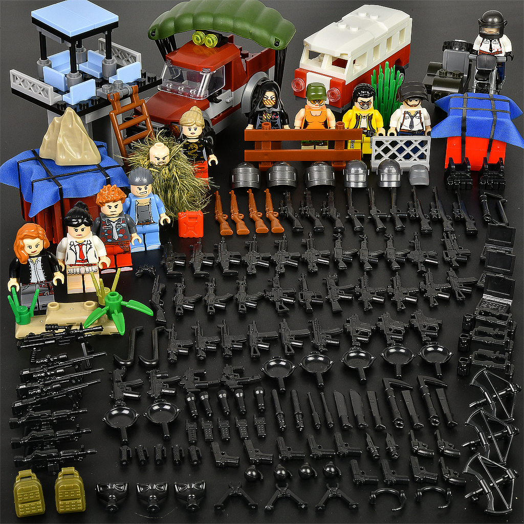 乐高绝地求生刺激战场军事人仔吃鸡玩具我的世界信号枪积木