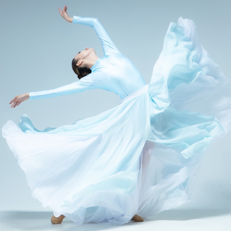 新款海底舞蹈演出服梅香如故现代舞艺术写真720度裙摆现代舞服装