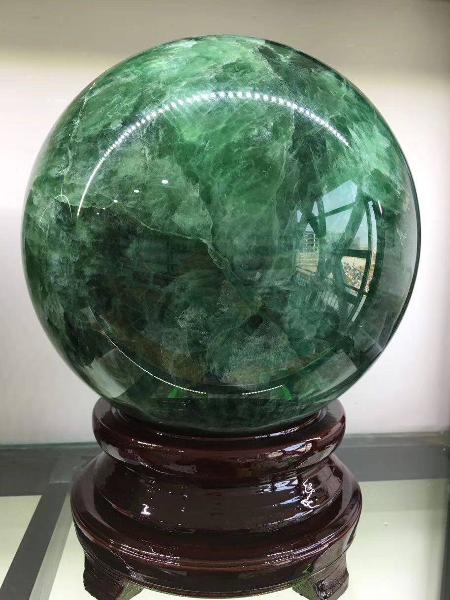 智悲佛缘天然绿莹风水摆件莹石帮助头脑保持摆件