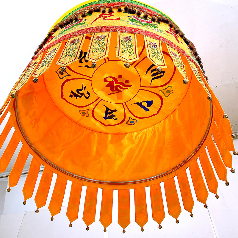 宝盖佛教寺庙刺绣龙伞佛顶黄龙伞用品华盖宝顶刺绣