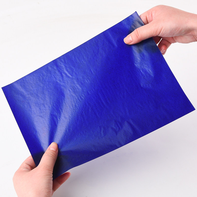 得力透蓝纸黑印蓝32k底纸纸过复刻薄型8k单据