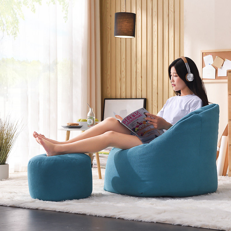 家逸懒人沙发单人豆袋沙发椅榻榻米躺椅卧室阳台小沙发简易休闲椅