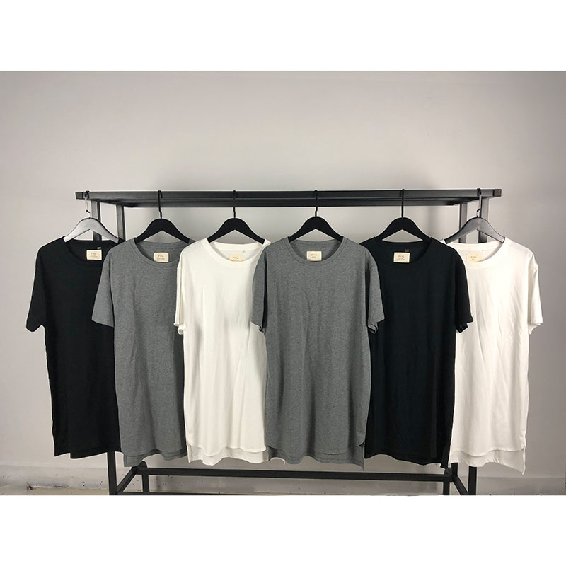 FOG打底衫下摆开叉FEAR OF GOD复线长款短袖男女百搭叠穿高街T恤