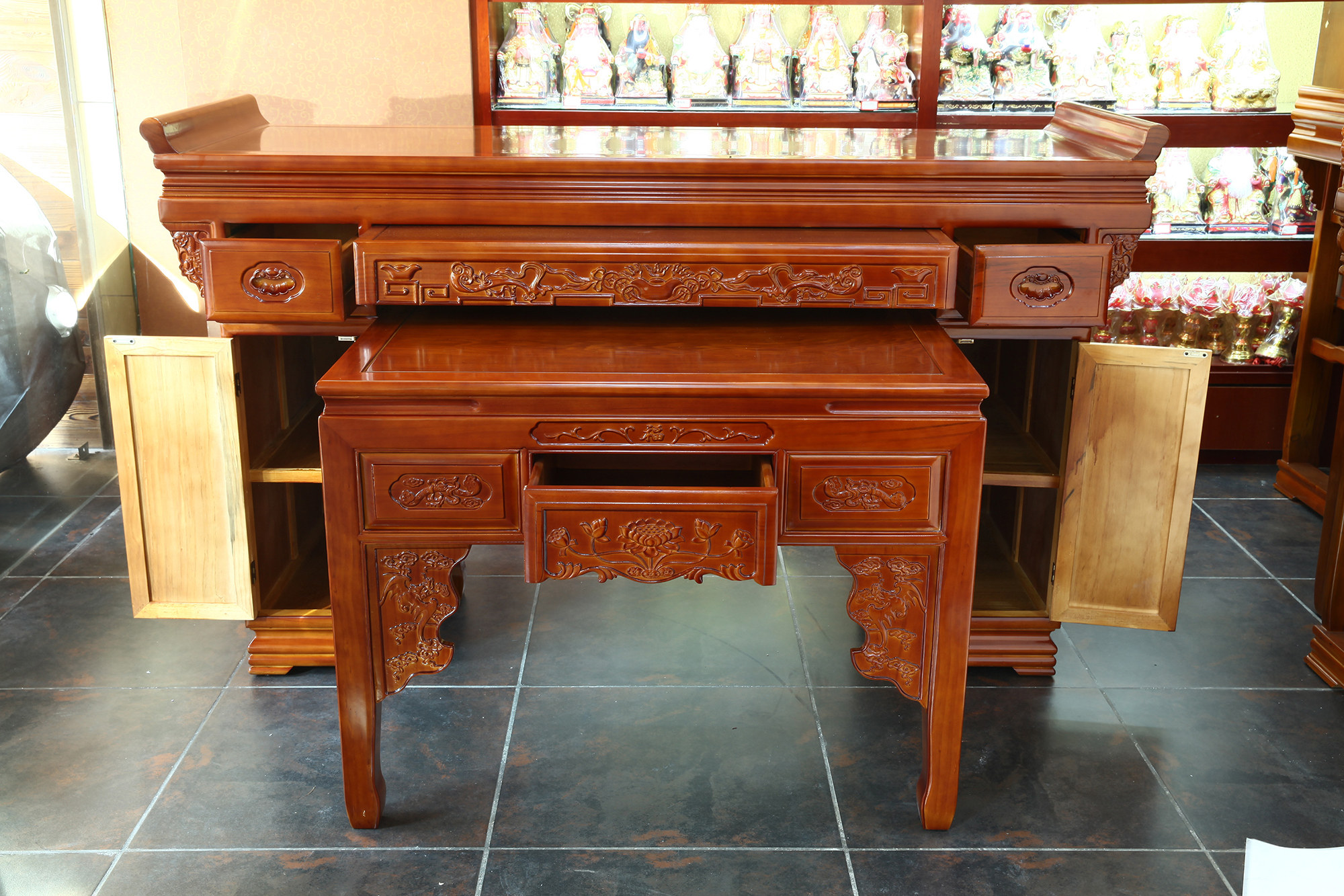 实木供桌供台佛台家用佛龛条案中式佛桌佛堂寺庙贡桌香案财神神台