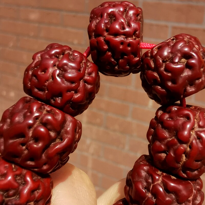 45373藏传老金金刚菩提提手保山南红玛瑙老白其它首饰