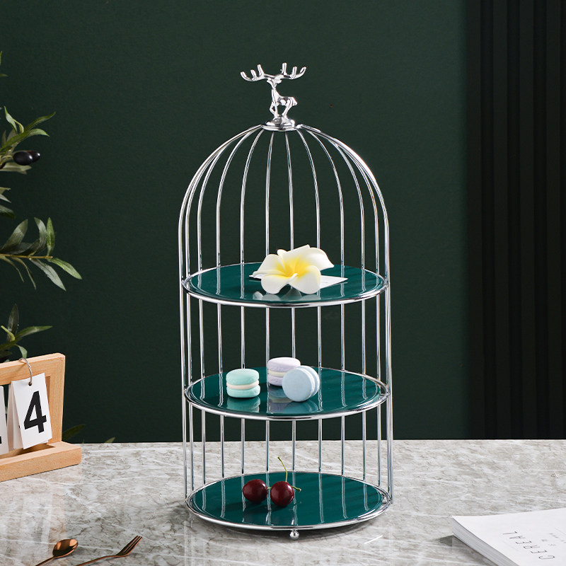 北欧大号鸟笼果盘多层蛋糕客厅家用婚庆点心果盆