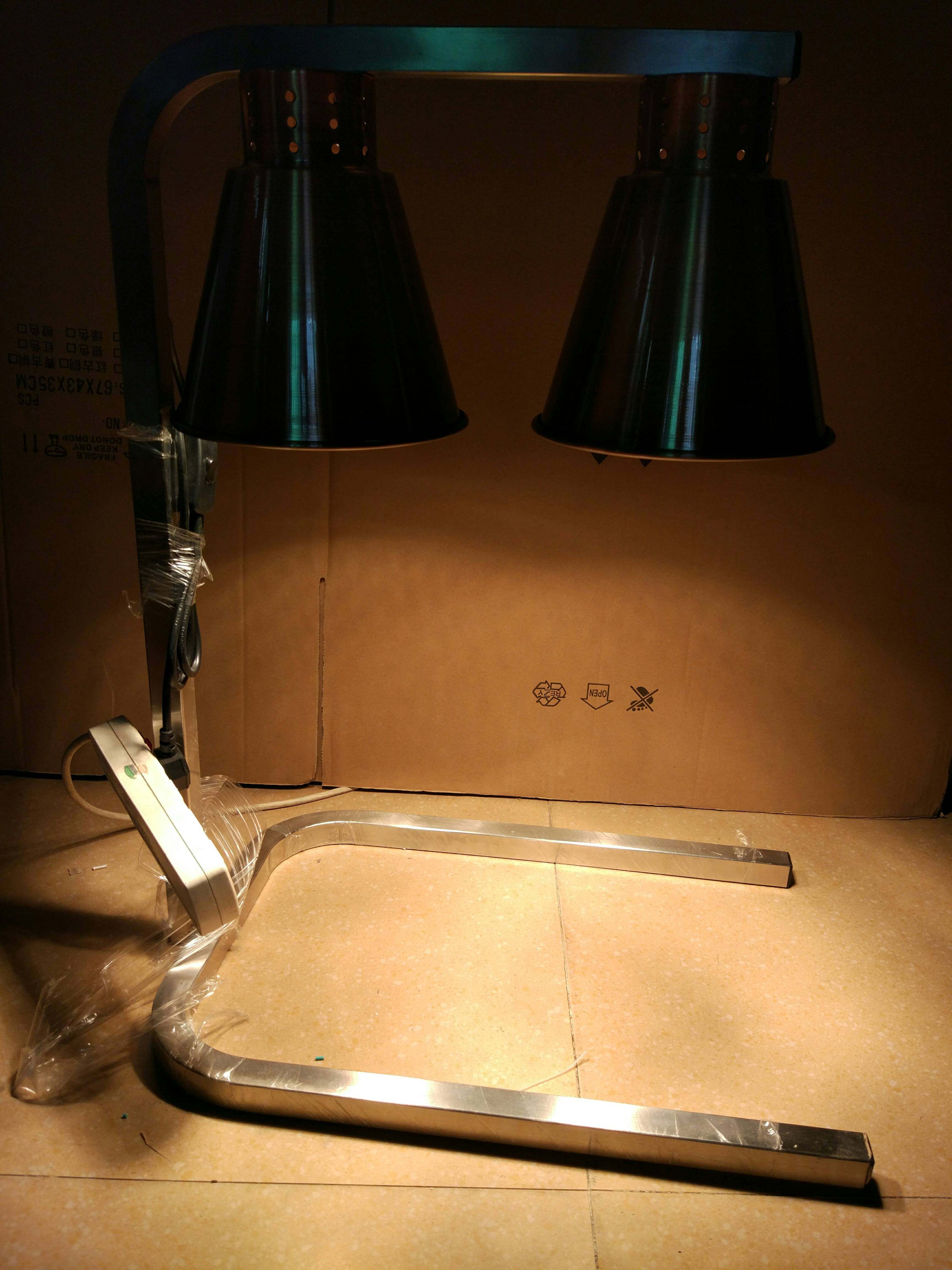 新款双头食物保鲜保温灯 食品加热展示灯 销售自助餐保温灯不锈钢