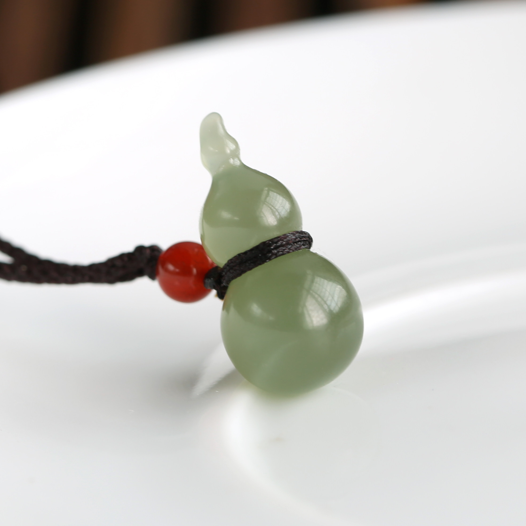 德美严选天然和田玉山挂件青玉晴水葫芦吊坠颈饰