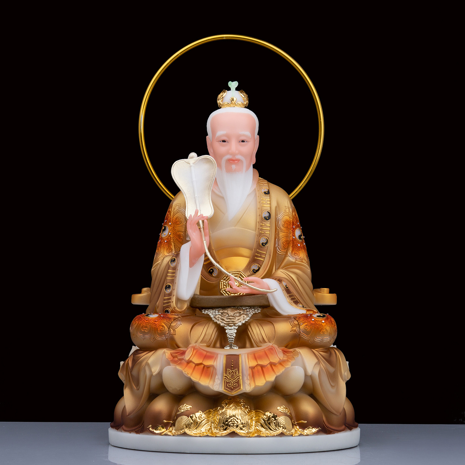 神像汉白玉三清清道圣丰元始灵宝道德天尊太上摆件