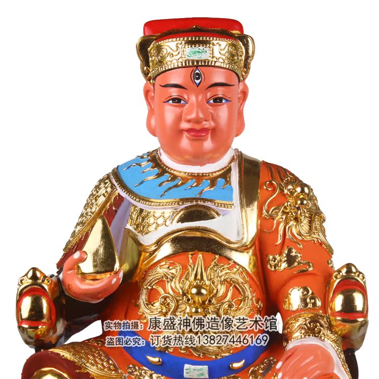 16寸香樟木雕华光大帝 马灵官 五显灵官华光尊王木雕道教神像摆件