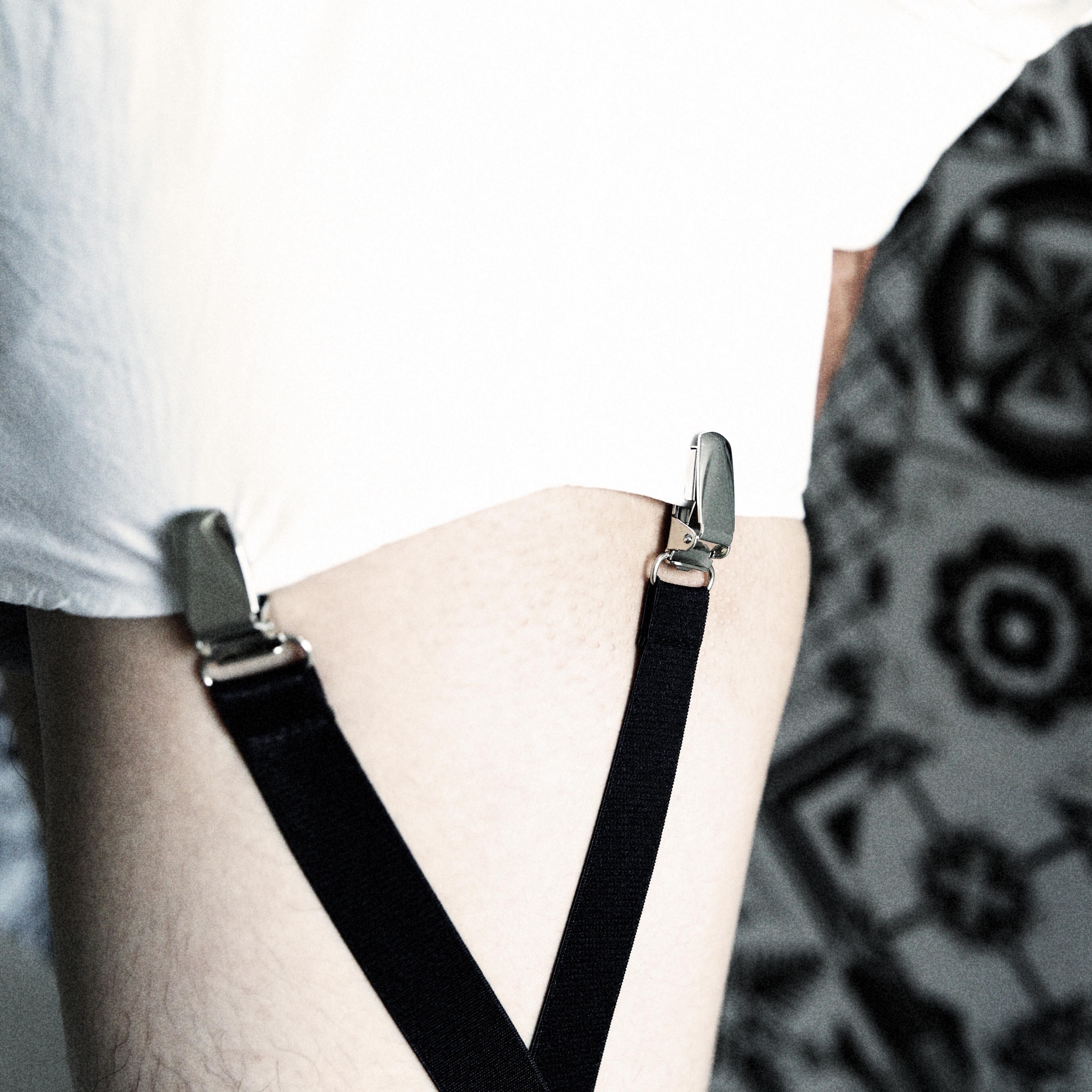 男士正装白领西服吊袜衬衣衣夹上衣防皱防滑吊袜带